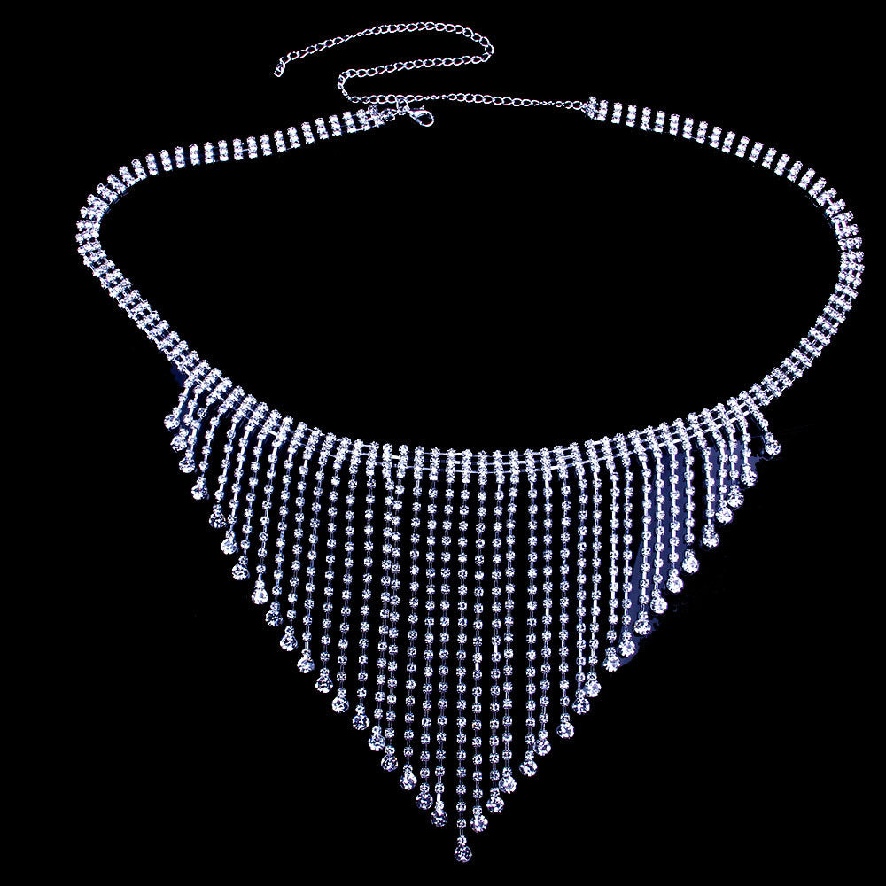 Mainstage – Crystal Fringe Rhinestone and Pearl Drop Bra & Brief Set