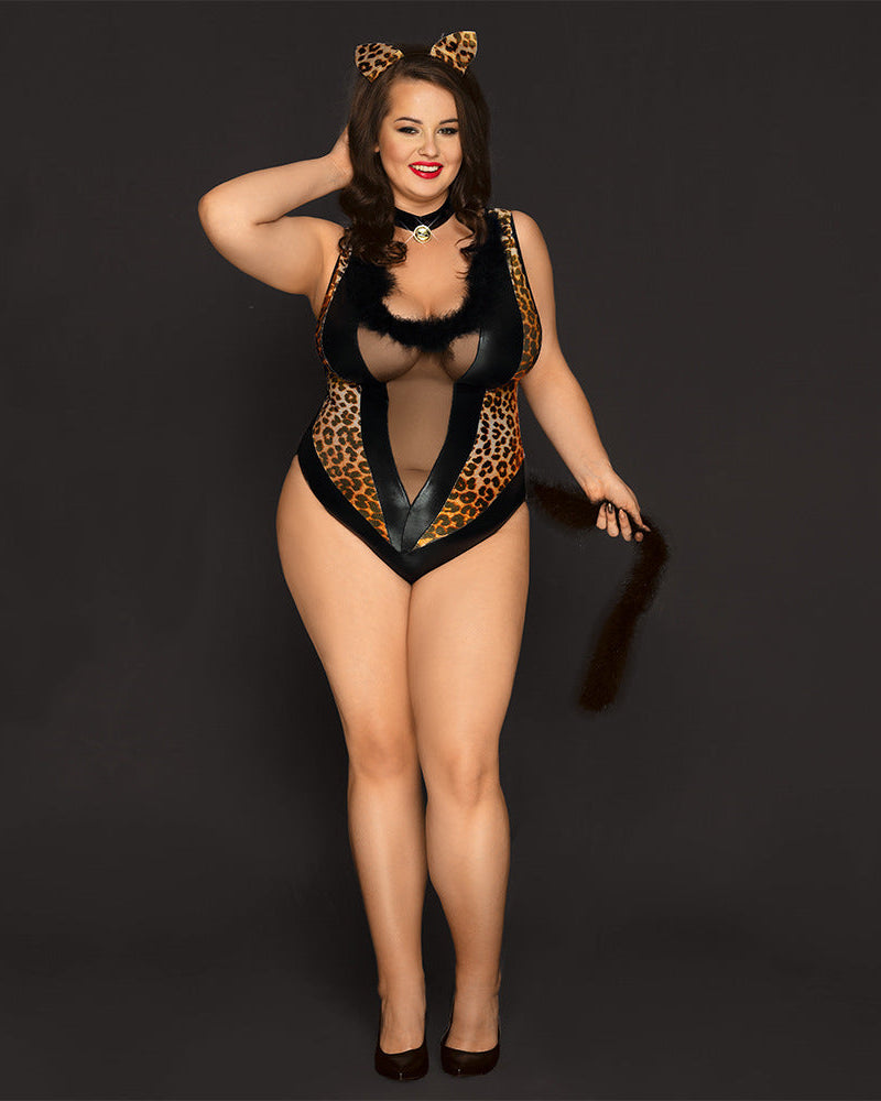 Here Kitty Kitty - Plus Size Cat Costume -The Blackmarket Lingerie