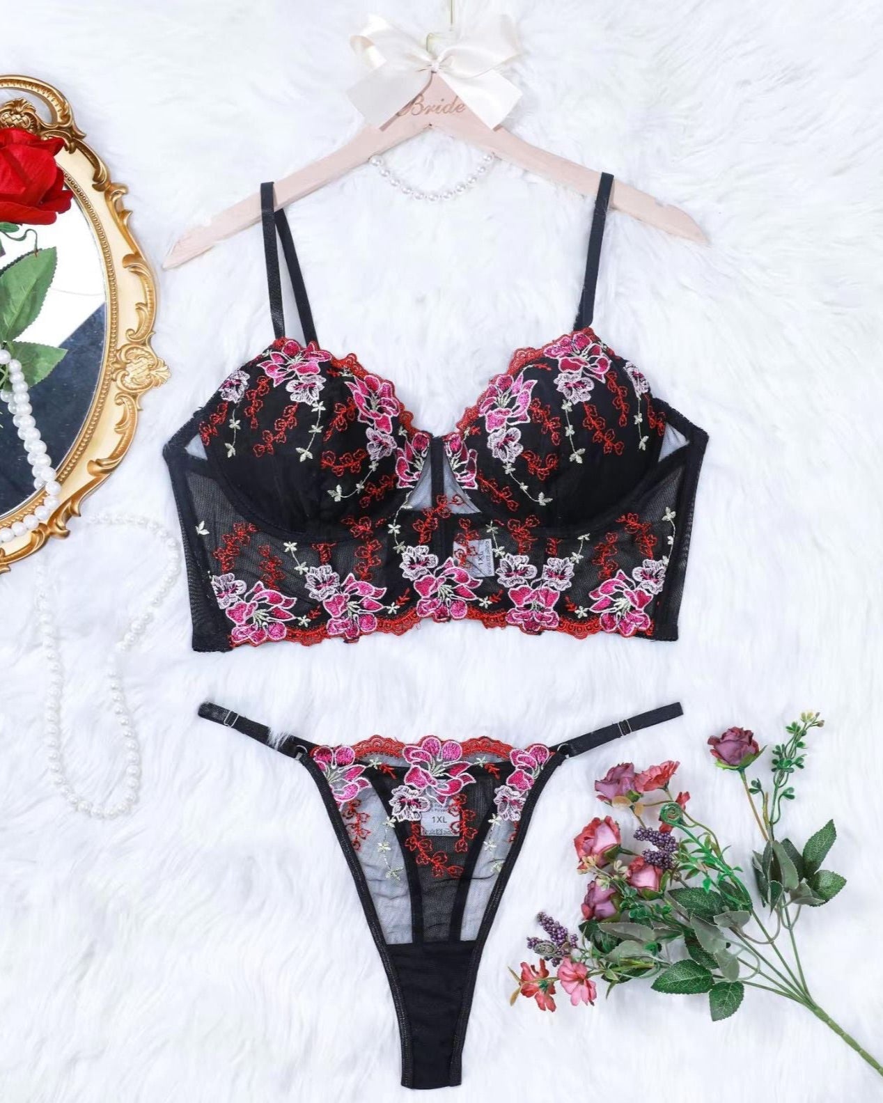 curvy plus size bustier and g lingerie set