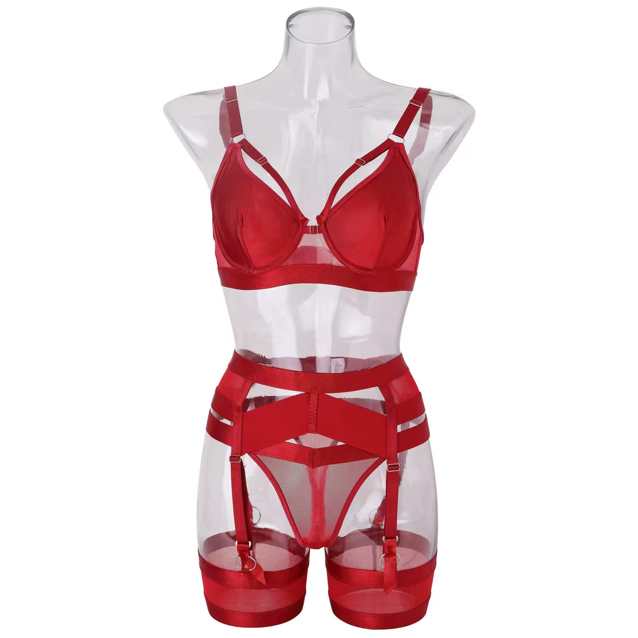 Night to Remember Curvy Stretch Lingerie Set – Rich Red