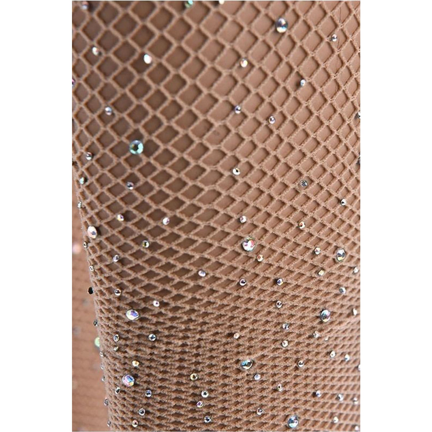 Details Matter - Nude fishnet rhinestone stockings - The Blackmarket Lingerie and Swimwear