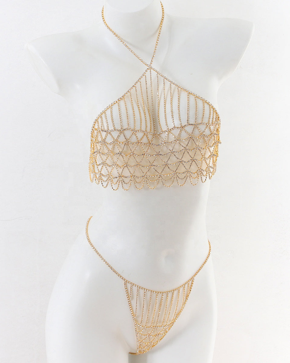 statement gold body chain lingerie designed for performance wear
