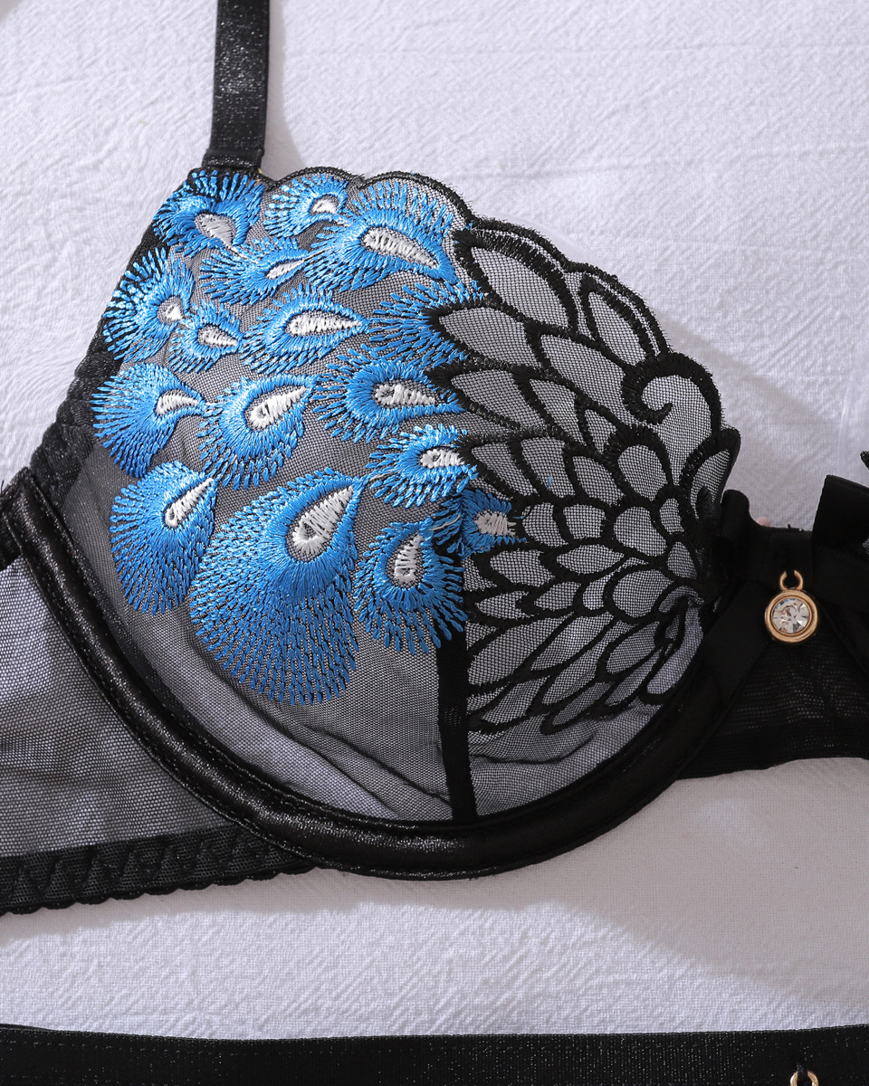 Black and blue lace bra from The Blackmarket