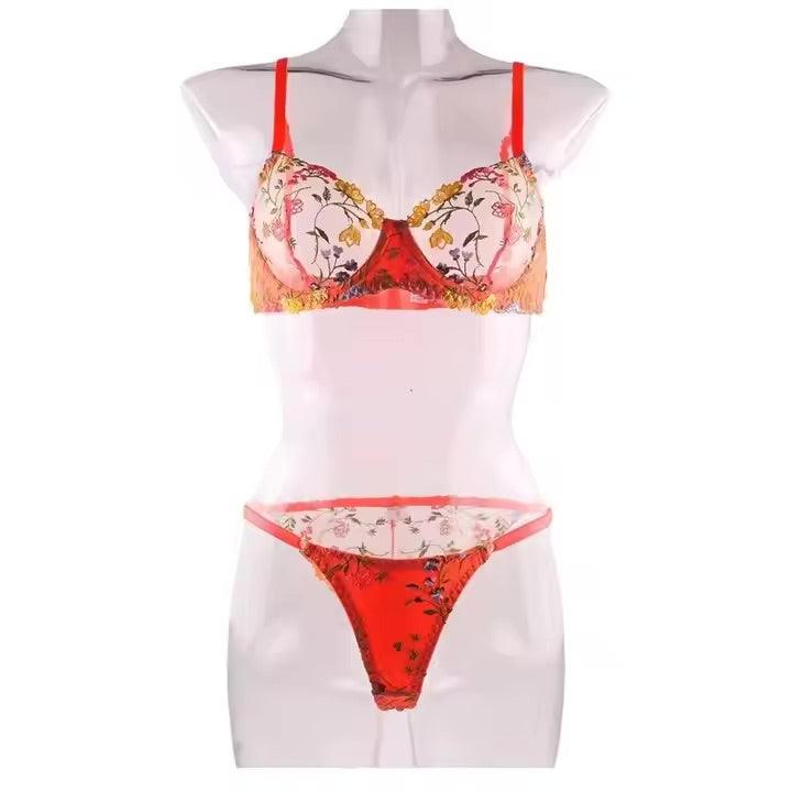 Orange Lace bra and brief set from The Blackmarket
