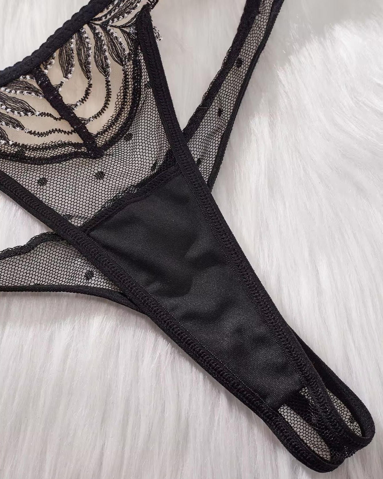 Nostalgic Nights - Bra, G, Garter Belt and Garter Lingerie Set - The Blackmarket Lingerie