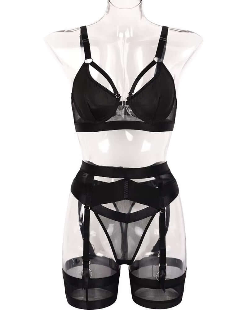 Night to Remember Curvy Black Sexy Lingerie Set