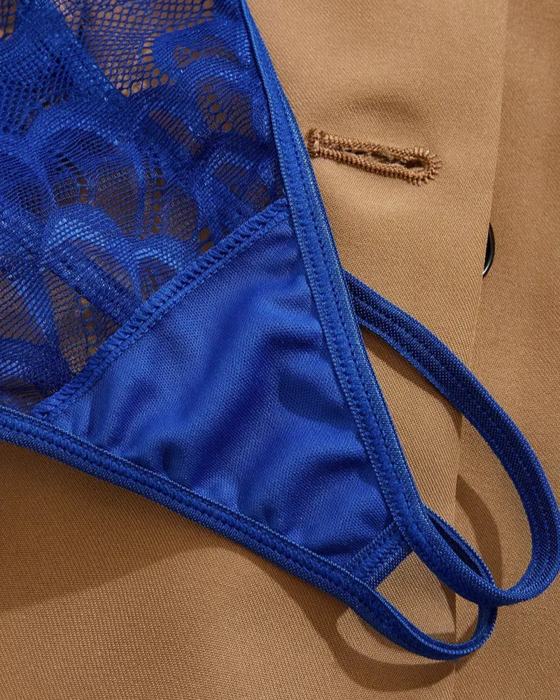 Crotchless Blue G'string from The Blackmarket Lingerie