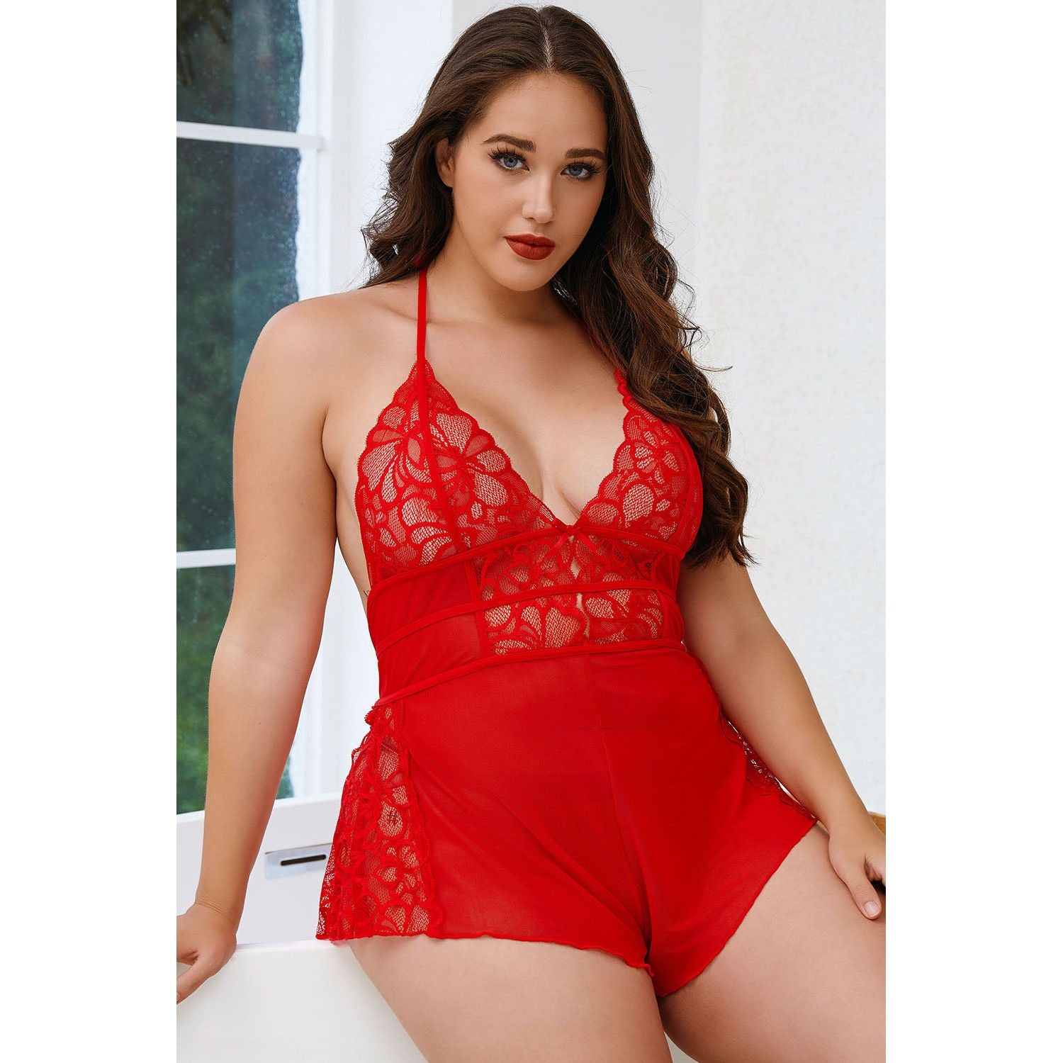 My Queendom - Curvy Sheer Jumpsuit - The Blackmarket Lingerie and Swimwear