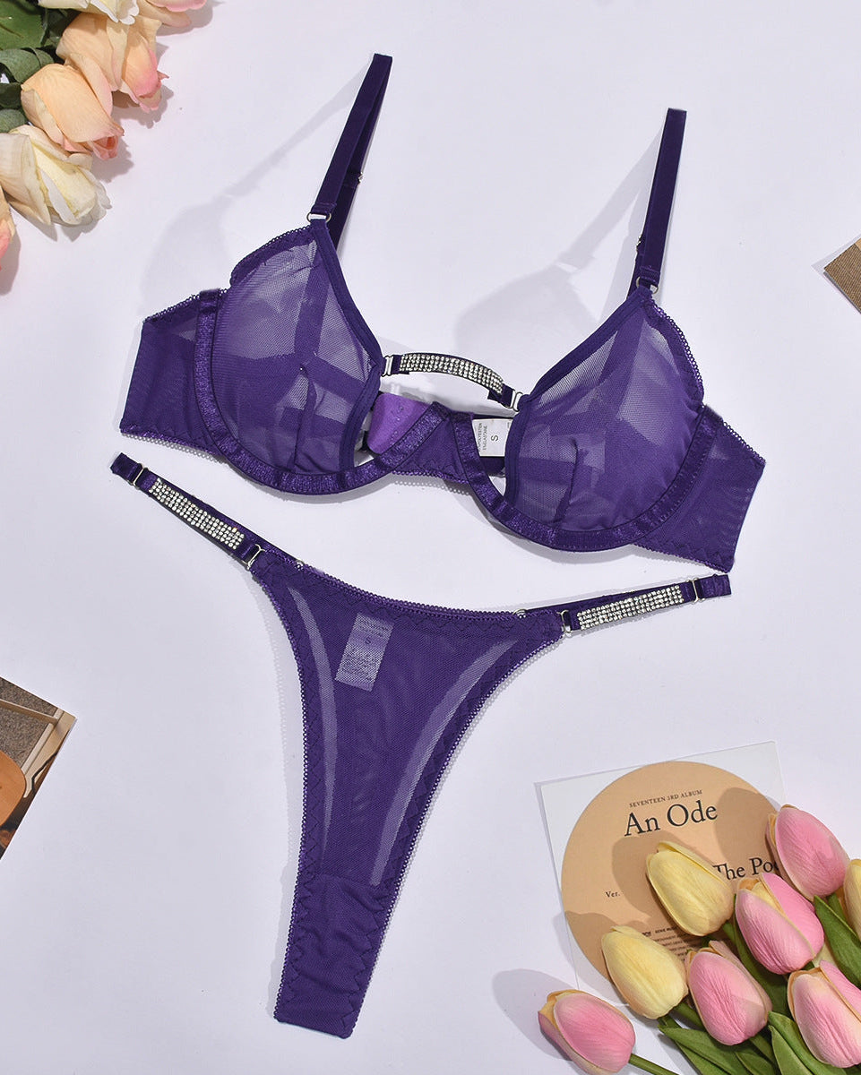 Sexy purple two piece lingerie set from The Blackmarket Lingerie