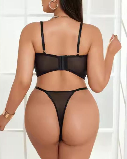curvy plus size bustier and g lingerie set
