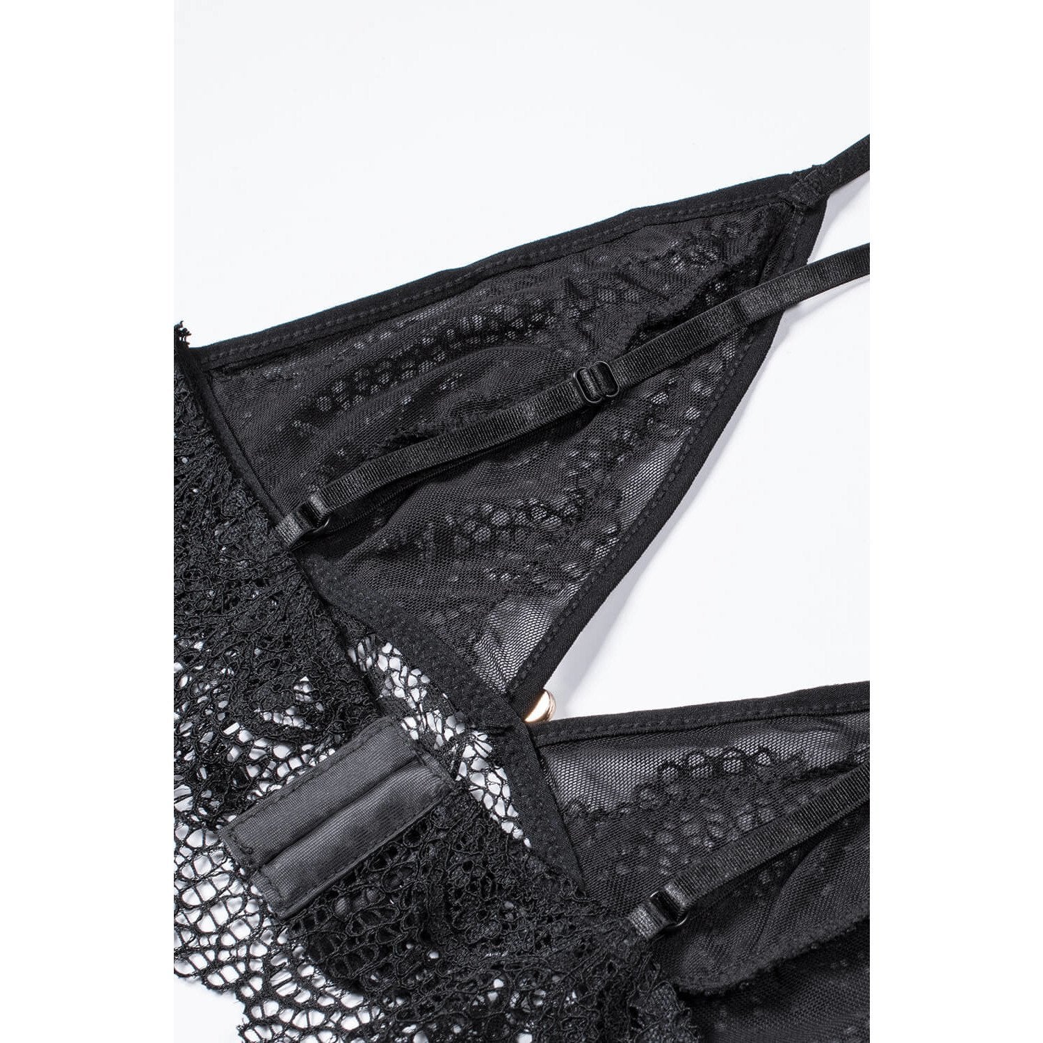 Emma Lace High Waist Brief and Bralette - Black - theblackmarket.net.au