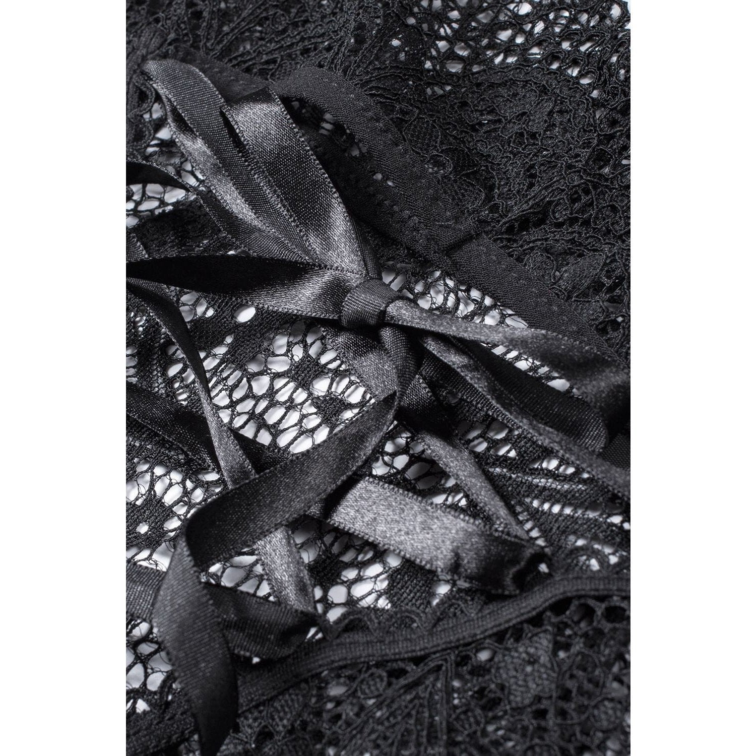 Emma Lace High Waist Brief and Bralette - Black - theblackmarket.net.au