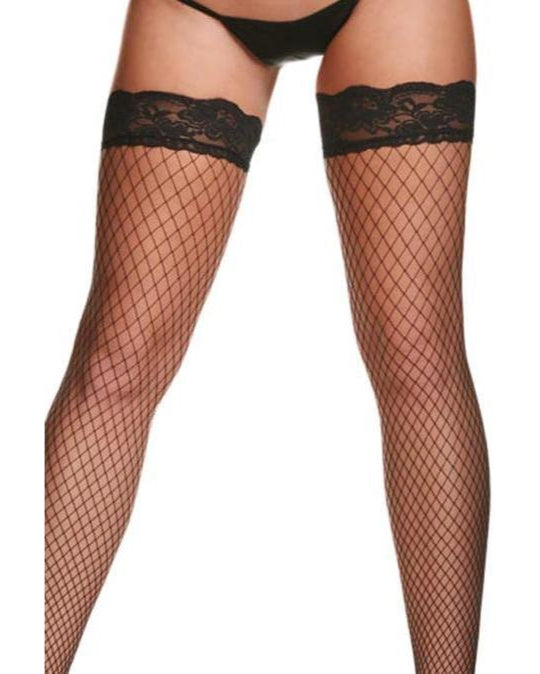 Winnie Fishnet Stockings Black, Red or White - theblackmarket.net.au