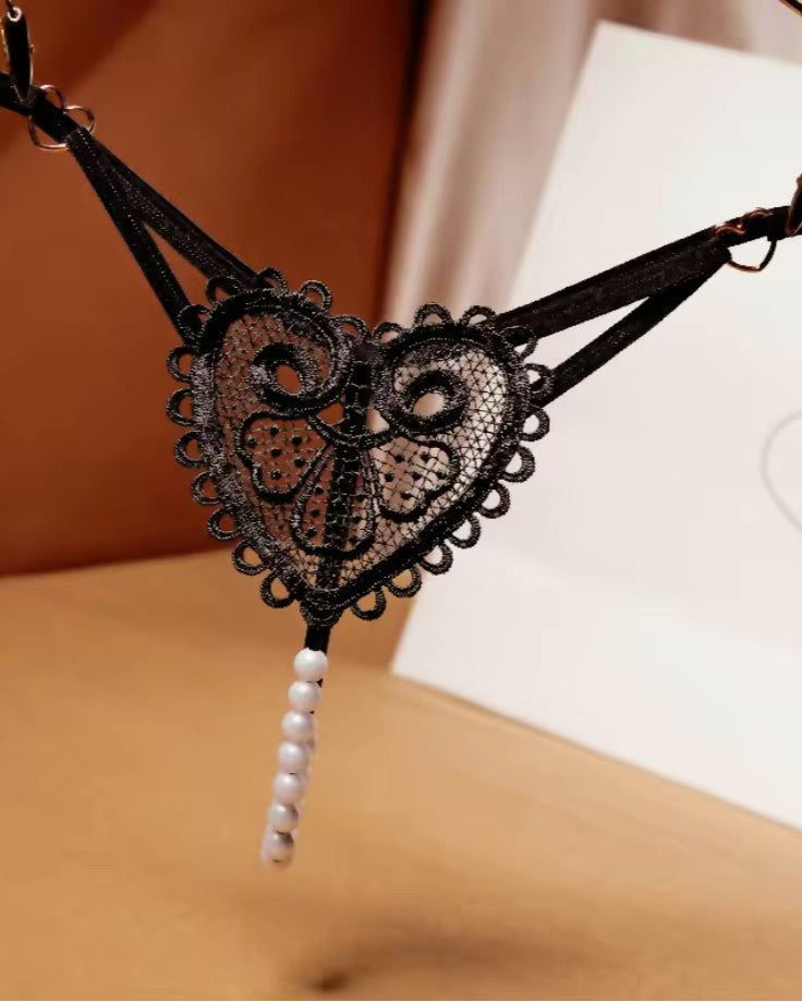 Black Lace Pearl G-String from The Blackmarket