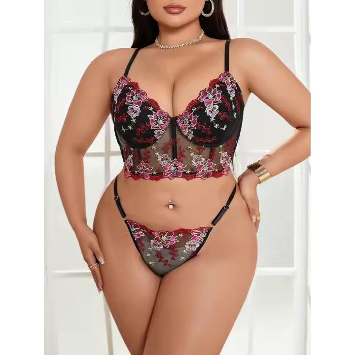 curvy plus size bustier and g lingerie set