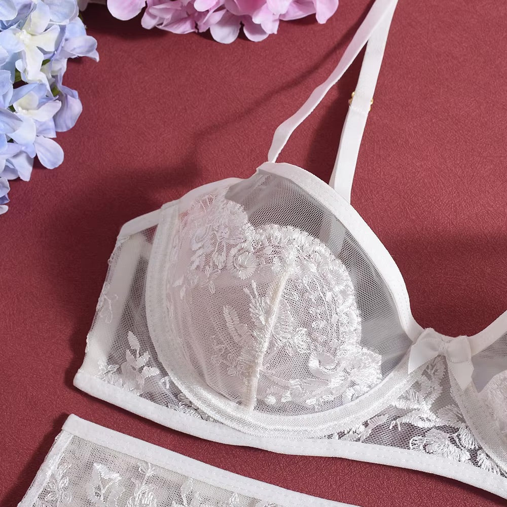 White Lace Bra details Catch Your Breath Set