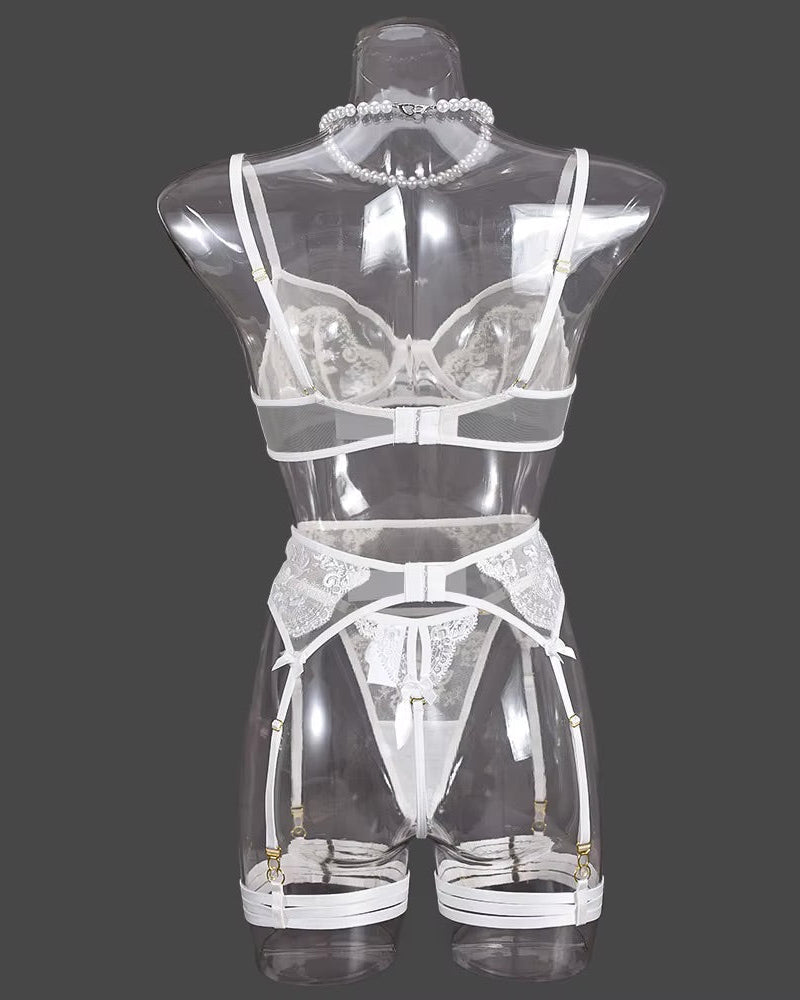 Catch your Breath White Lingerie on Mannequin Back