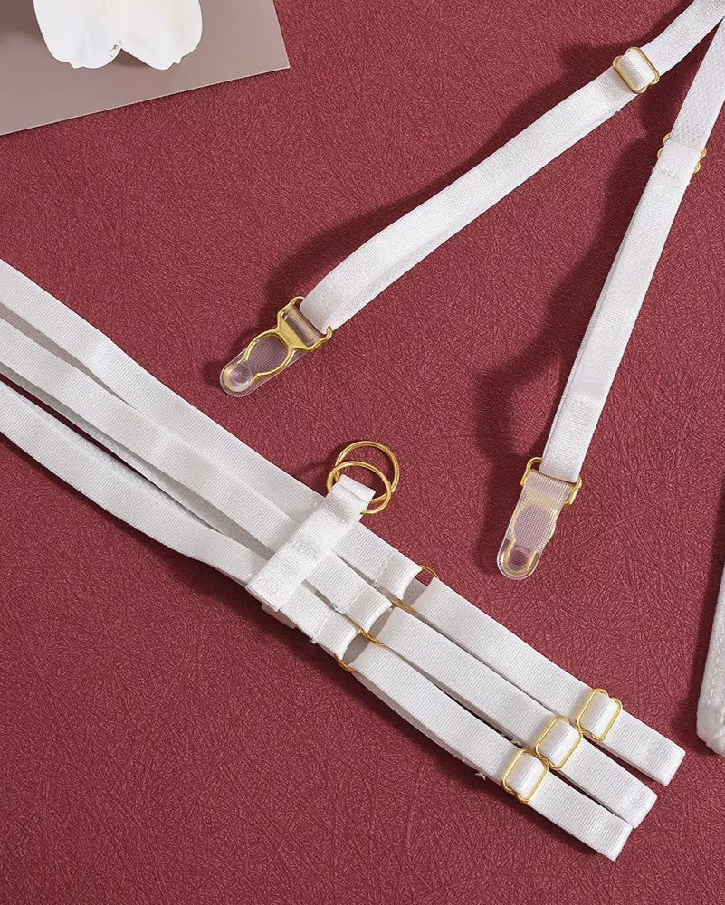 Garter details Catch Your Breath White Lingerie Set