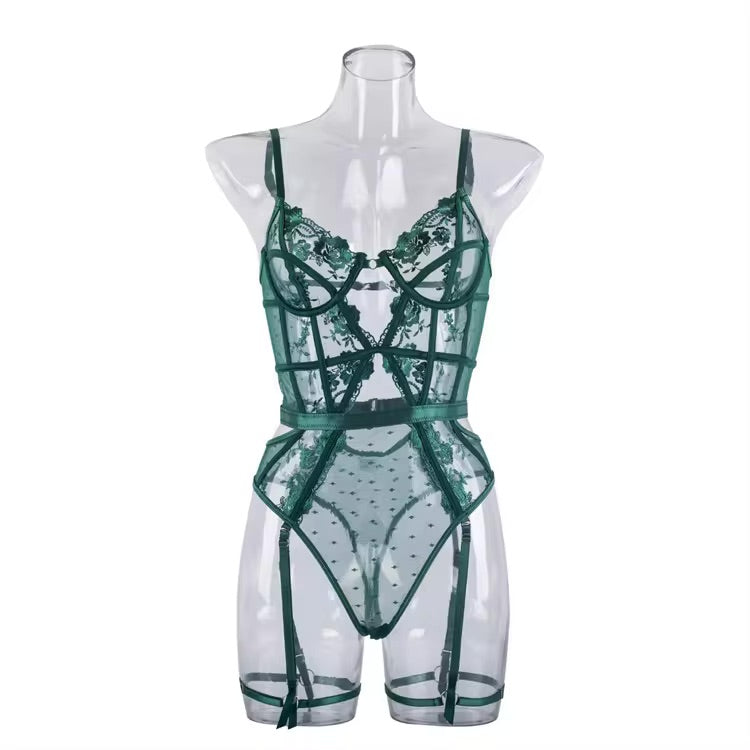 And Just Like That... Green Lace Lingerie Bodysuit