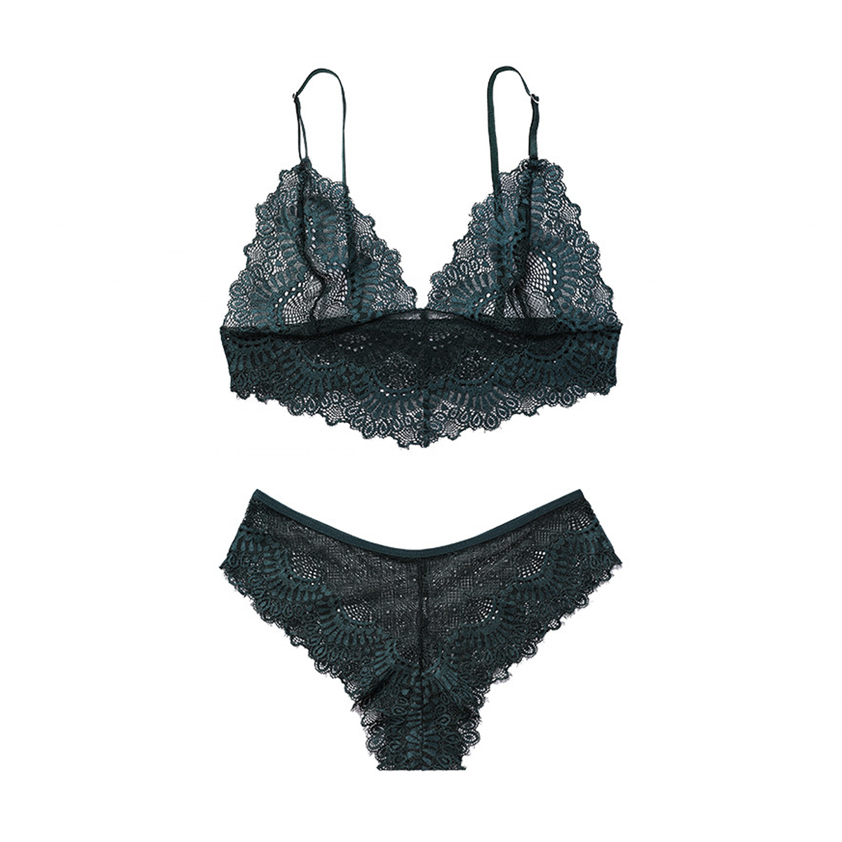 Honest to Goodness – Forest Green Lace Lingerie Set