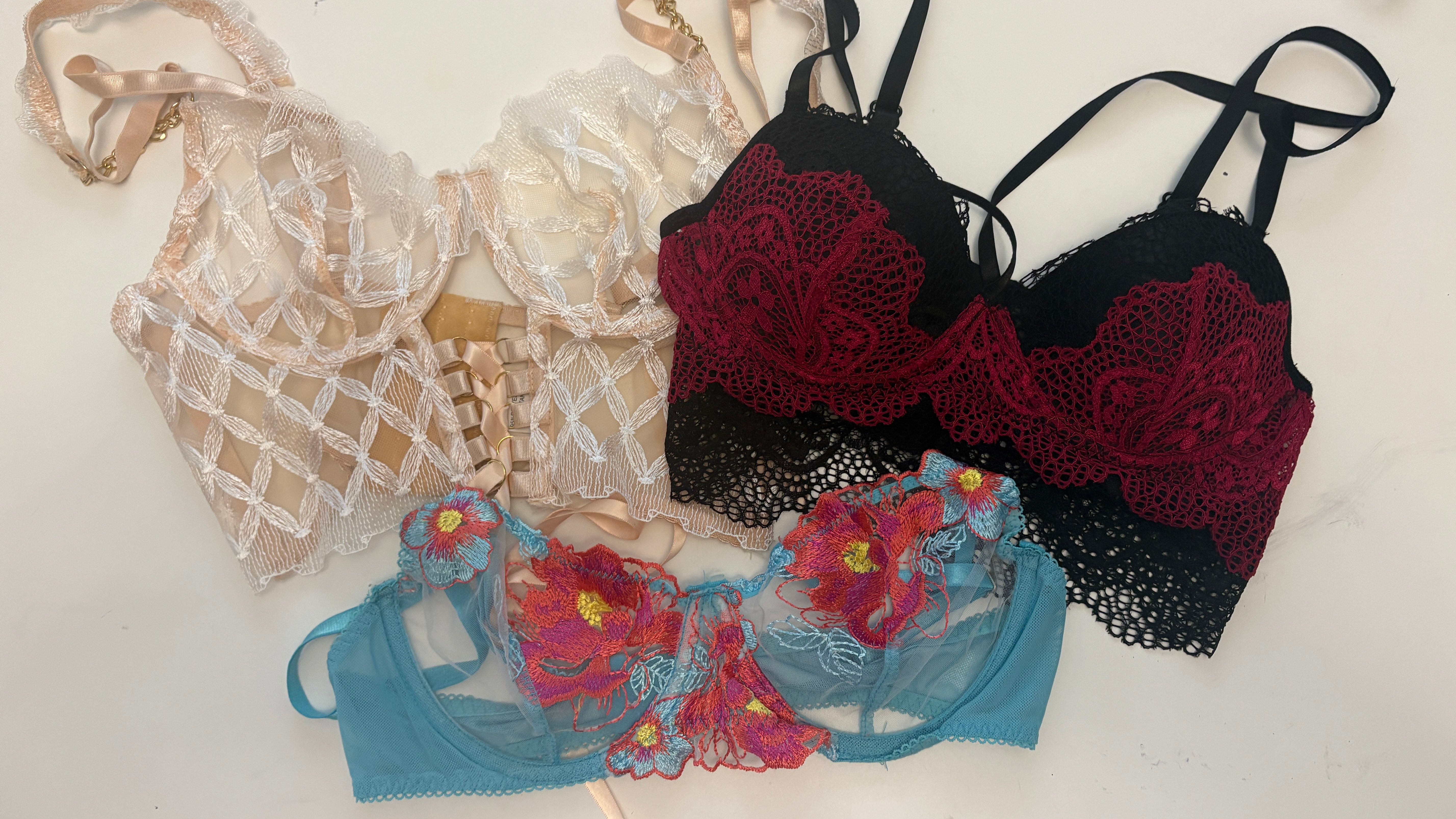 3 Assorted Lace Bras Size S $30 - The Blackmarket Lingerie 