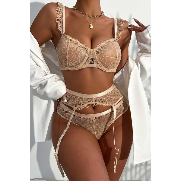 Softly, Softly - Bra, Garter and G set - S and L - The Blackmarket Lingerie and Swimwear