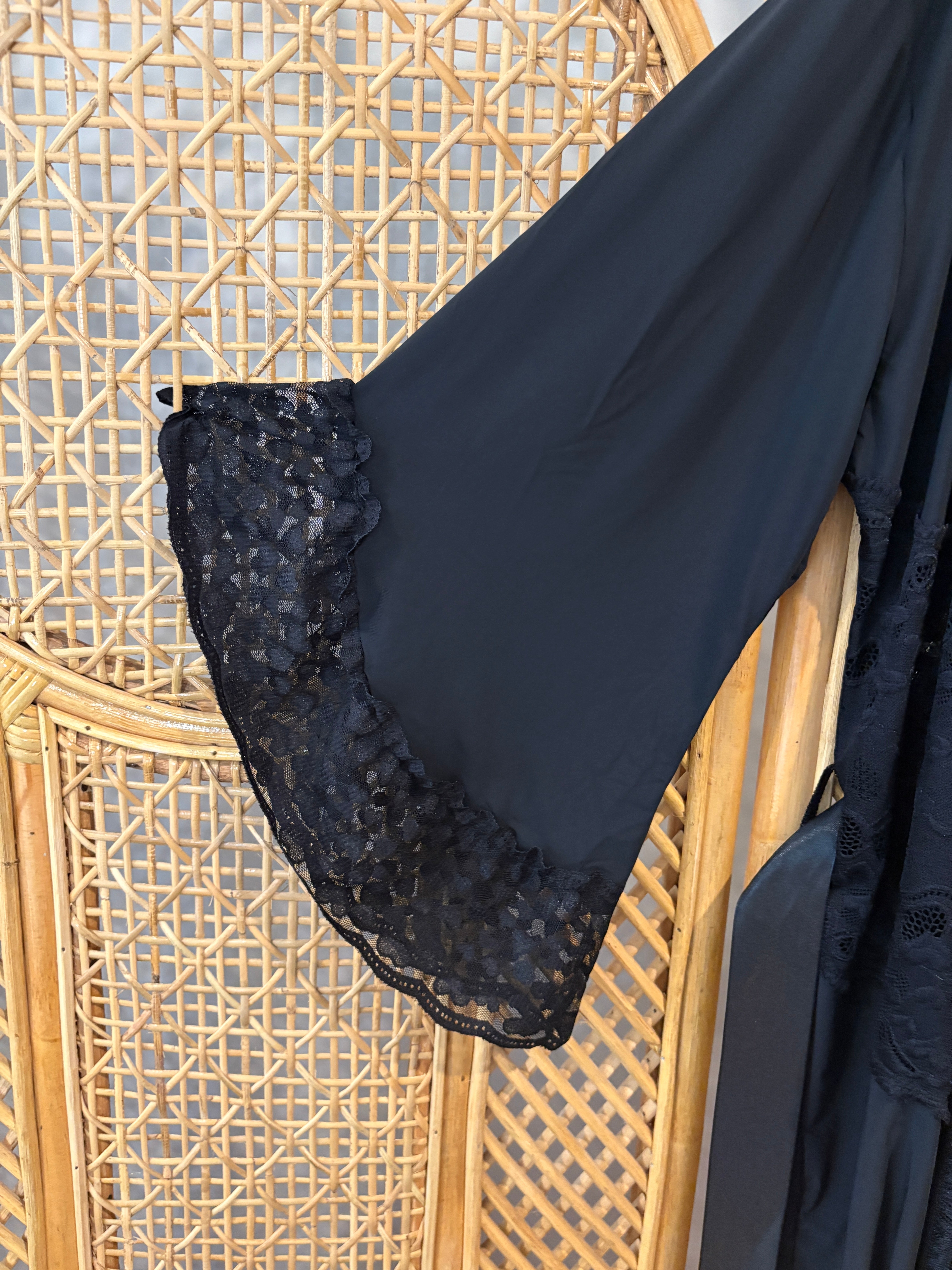 Let Love In Slinky Black Night Robe