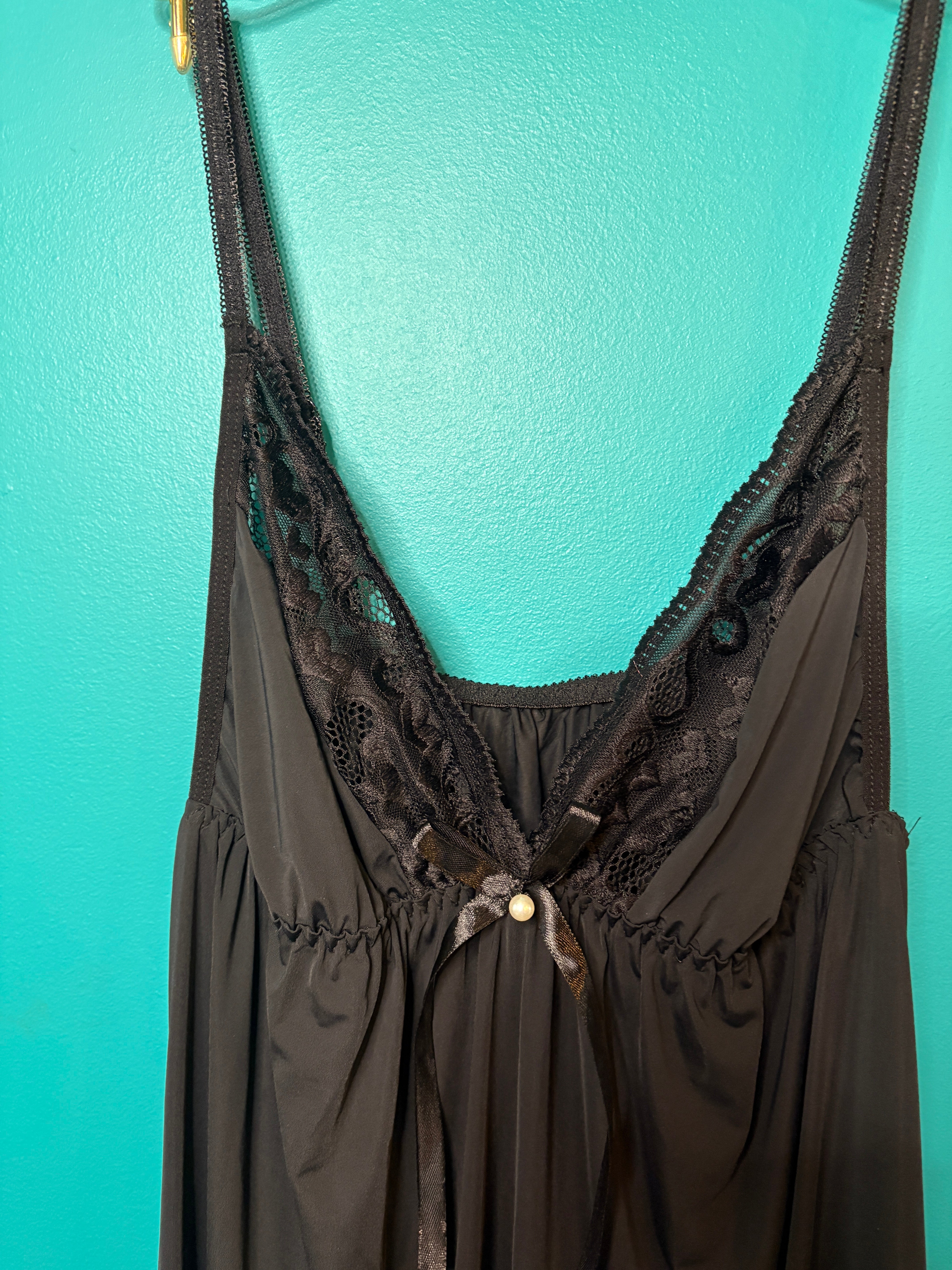Let Love In Slinky Black Night Dress