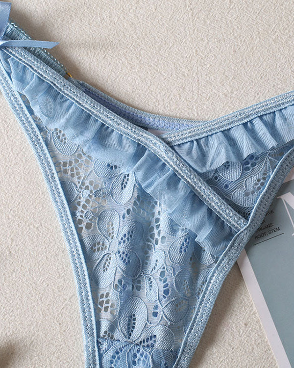 Close up of blue brief 