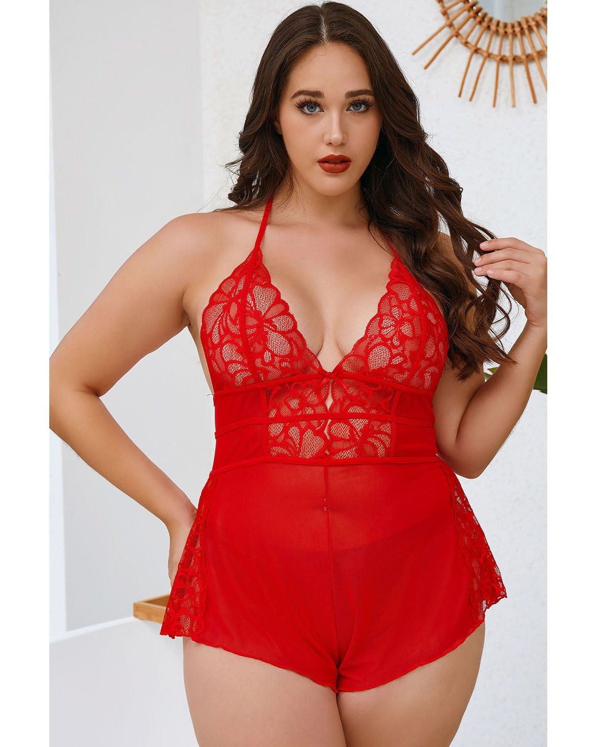 My Queendom - Curvy Sheer Jumpsuit - The Blackmarket Lingerie 