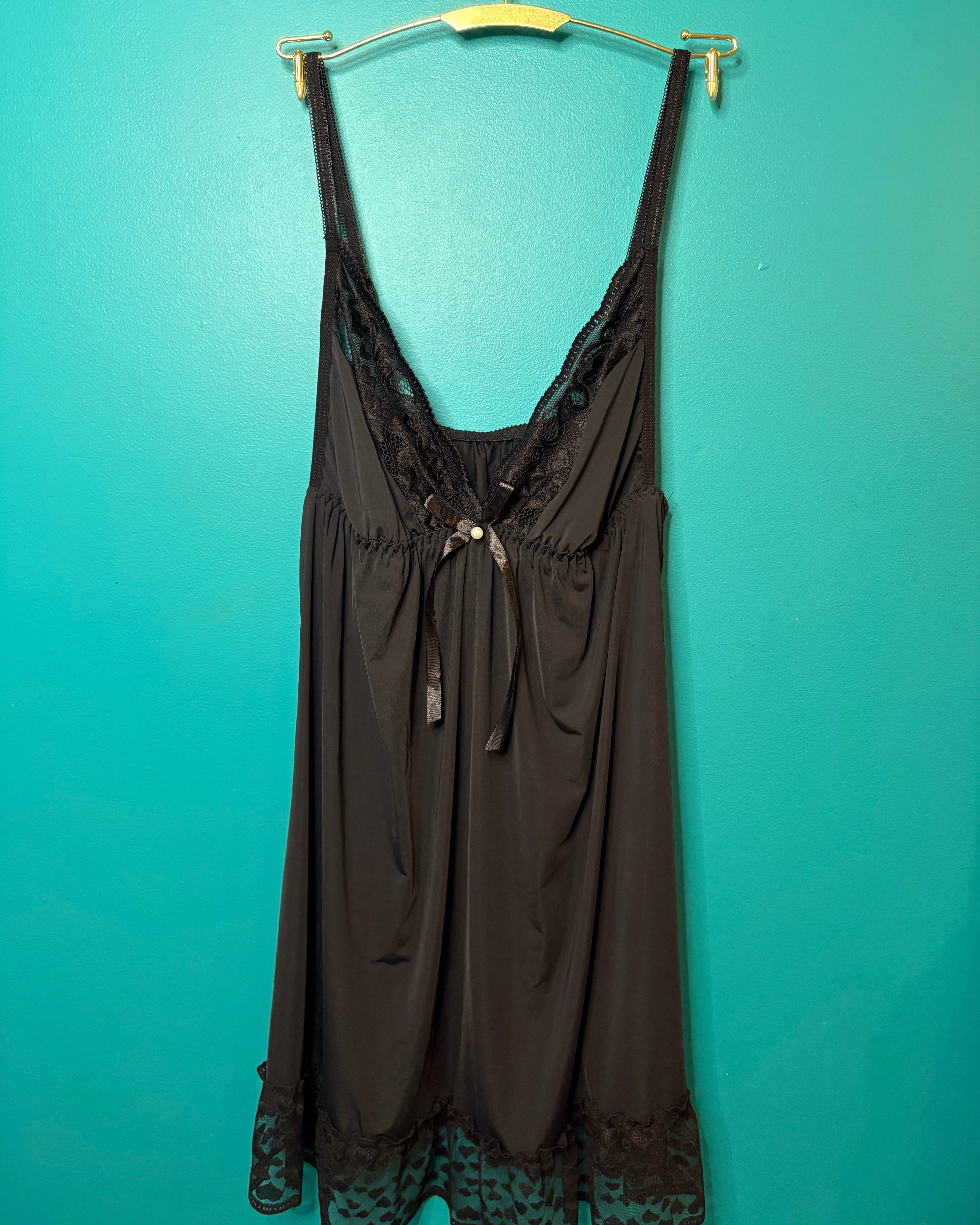 Let Love In Slinky Black Nightdress