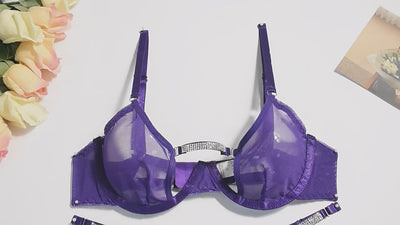 Video of Mesh Lace Split Decision Lingerie Set