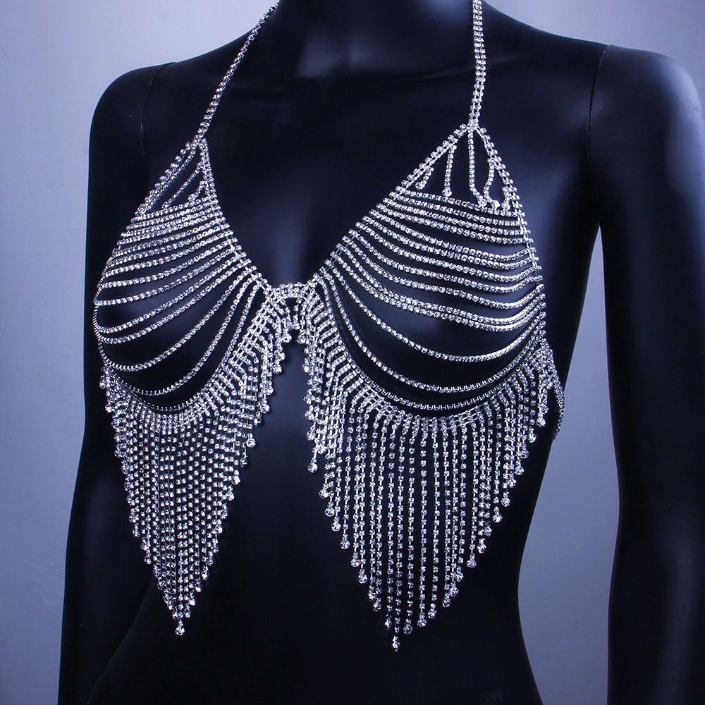 slinky draping rhinestone crystal bra from The Blackmarket Lingerie