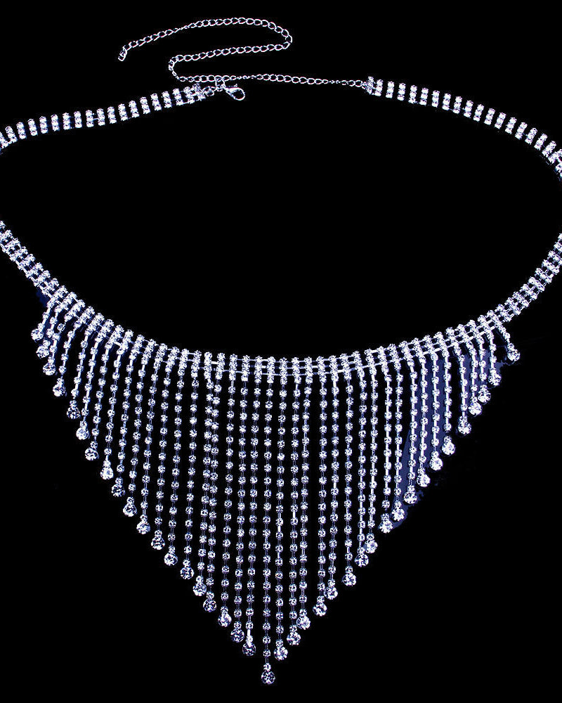 Crystal rhinestone chain thong