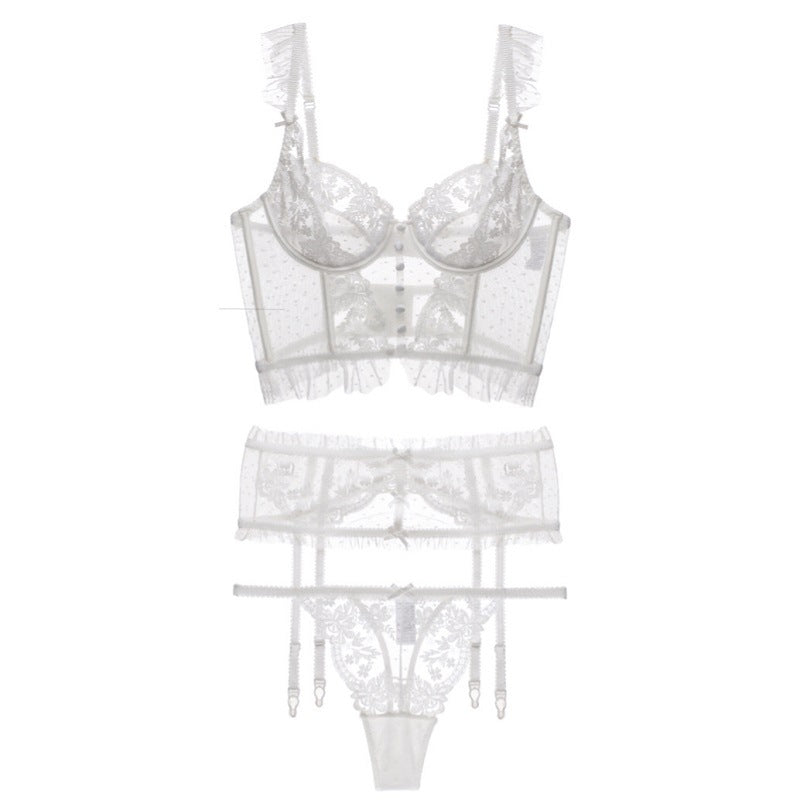 Seventh Heaven - Bustier and G and Garter Separates - White - theblackmarket.net.au