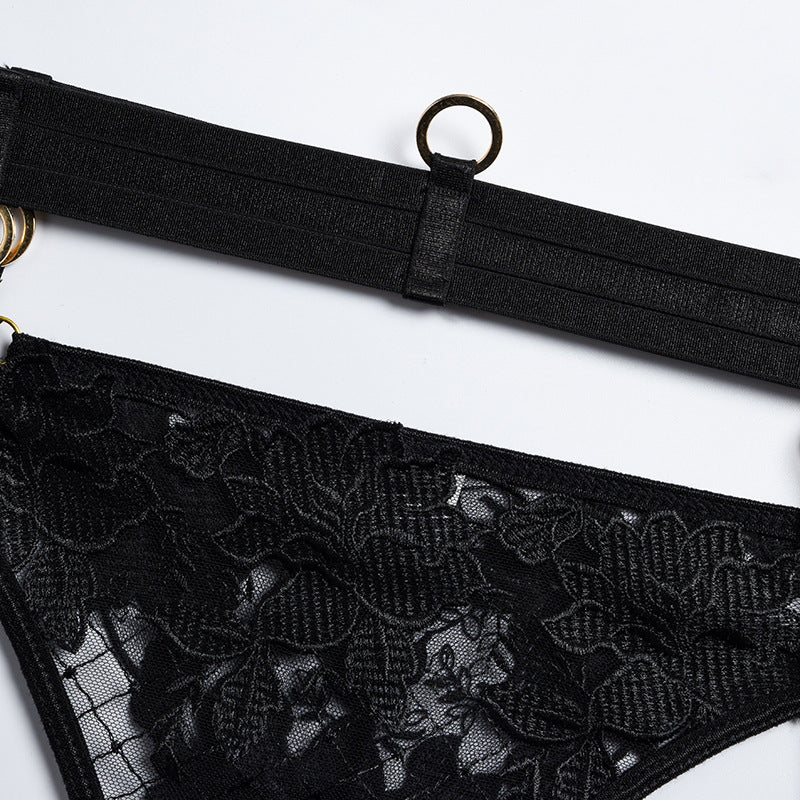 Wild at Heart - Lace Bra, G, Garter Belt and Garters - The Blackmarket Lingerie and Swimwear