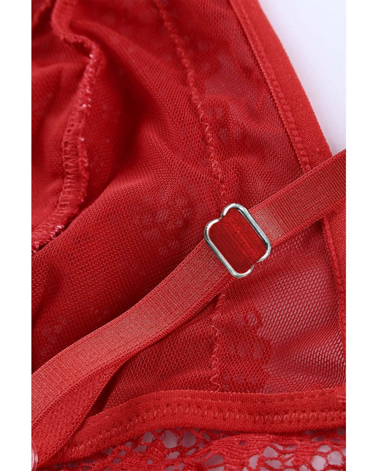 Emma Lace High Waist Brief and Bralette - Red - theblackmarket.net.au