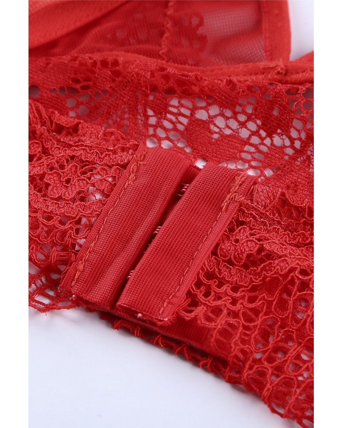 Emma Lace High Waist Brief and Bralette - Red - theblackmarket.net.au